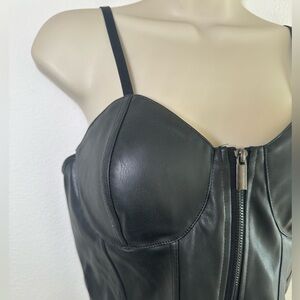 No Boundaries Faux Leather Corset Crop Top - Size M (8–10)